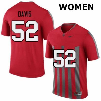 Women's Ohio State Buckeyes #52 Wyatt Davis Throwback Nike NCAA College Football Jersey Check Out FPI6344QO